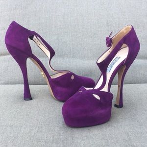 Prada Purple Platform Heels